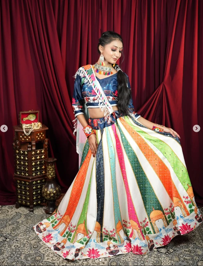 Rang Mahal Multicolour Printed Chaniya Choli Set