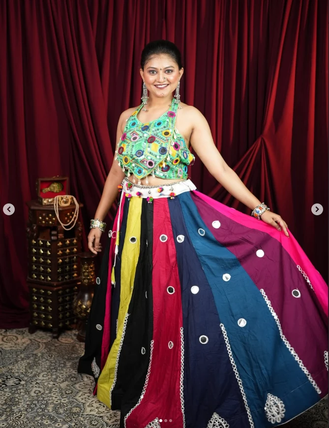 Rang Tarang Multicolour Halter-Neck Chaniya Choli Set