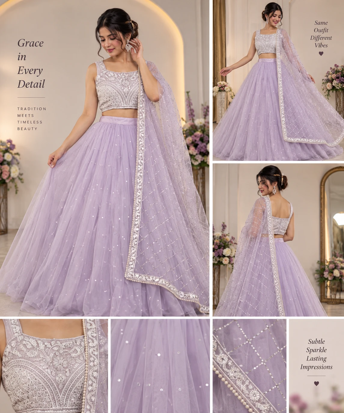 Pastel Lavender Embellished Lehenga Set